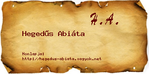 Hegedűs Abiáta névjegykártya